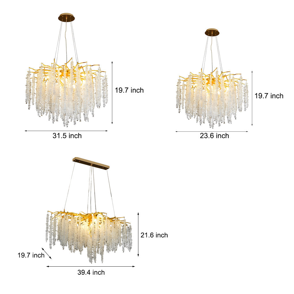 Creative Branches Crystal Pendant Three Step Dimming Modern Chandelier