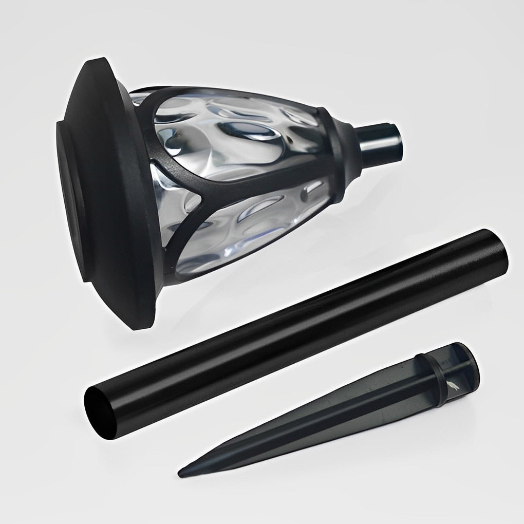 2PCS Intelligent Solar LED Lawn Lamps with Black Opaque Glass Shade