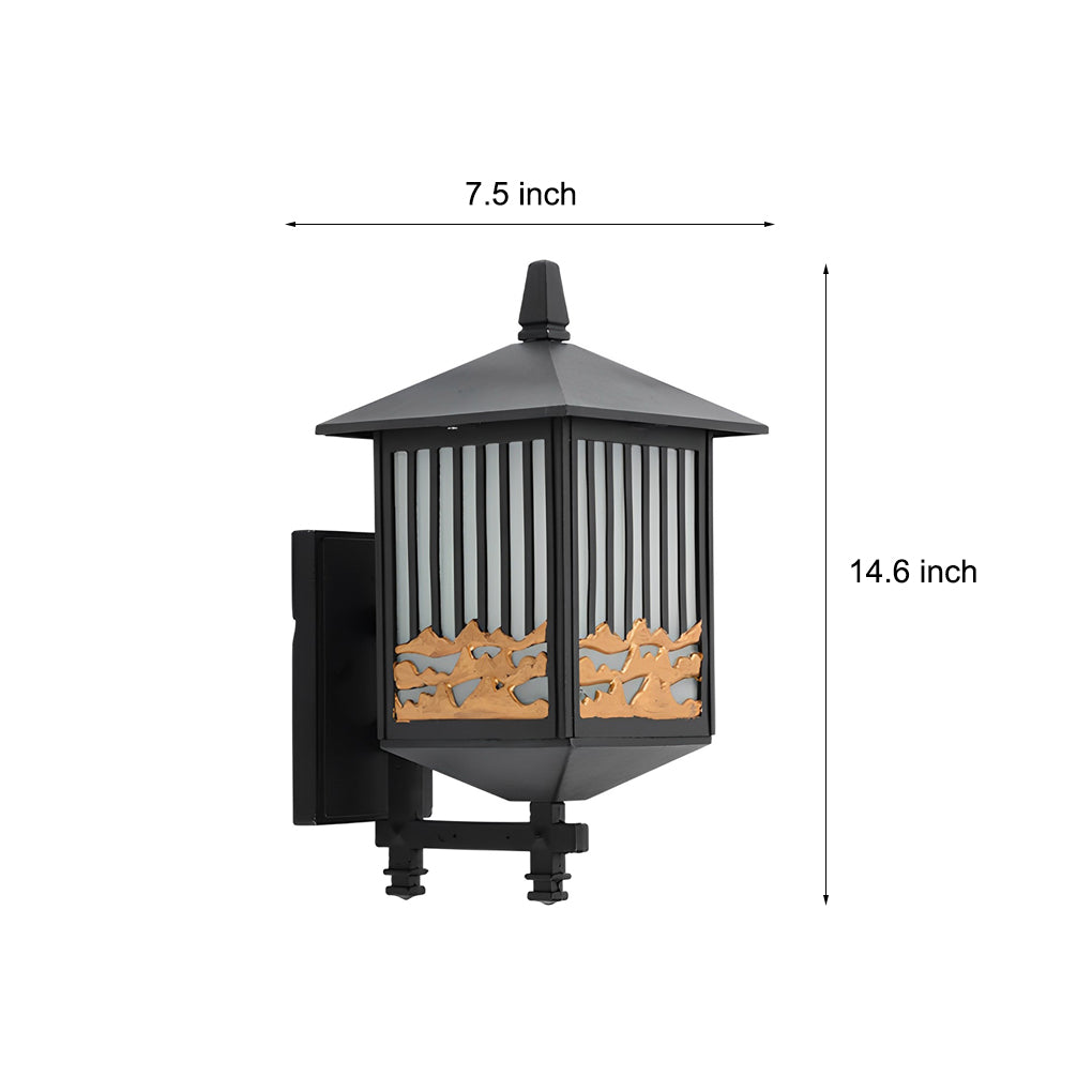 Retro Waterproof LED Black Modern Solar Wall Lights Outdoor Sconce