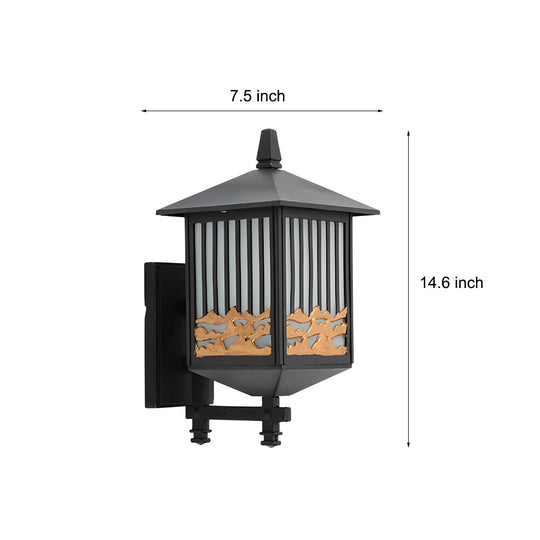 Retro Waterproof LED Black Modern Solar Wall Lights Outdoor Sconce