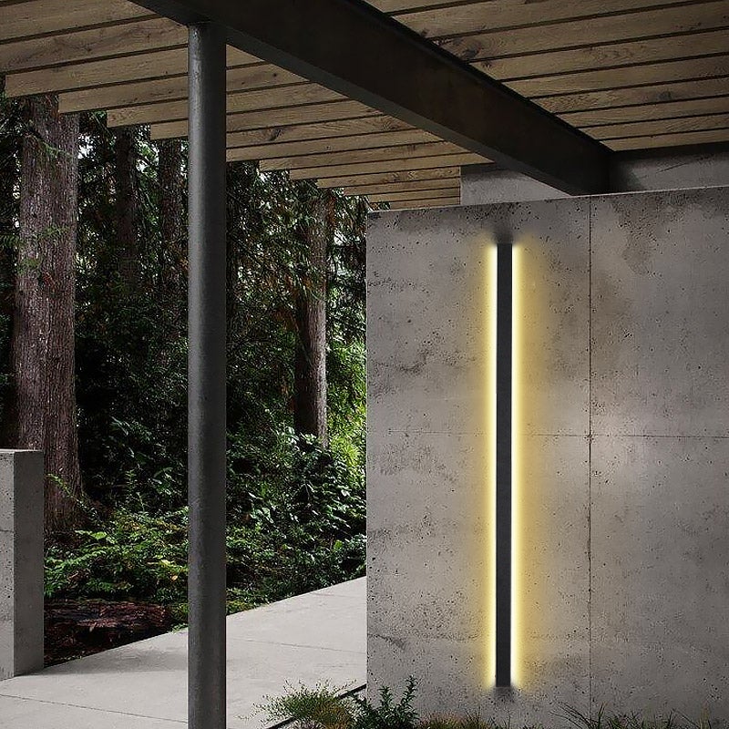 Waterproof Outdoor Long LED Linear Lights Black Modern Wall Lighting