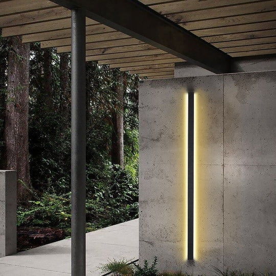 Waterproof Outdoor Long LED Linear Lights Black Modern Wall Lighting