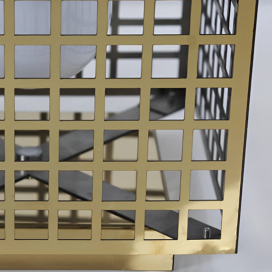 Artistic Gold Cuboid Pathway Bollard Lights