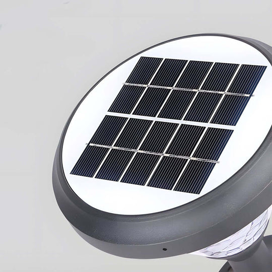 9-Inch Black Round LED Solar Post/Pier Light