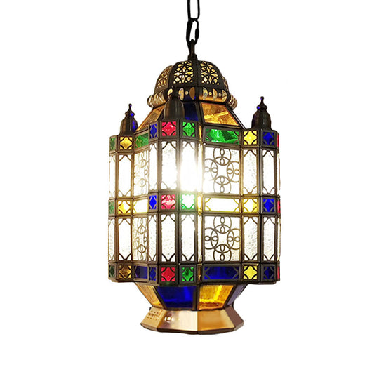 Frosted Glass Brass Chandelier Lantern - Art Deco Pendant Light (3 Heads) for Restaurants