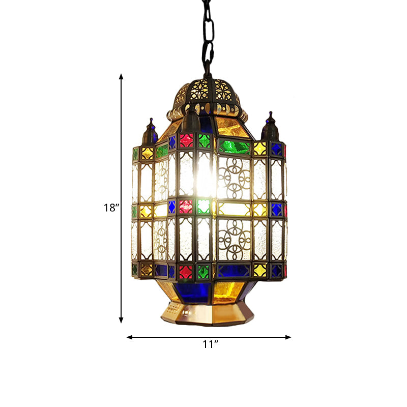 Frosted Glass Brass Chandelier Lantern - Art Deco Pendant Light (3 Heads) for Restaurants