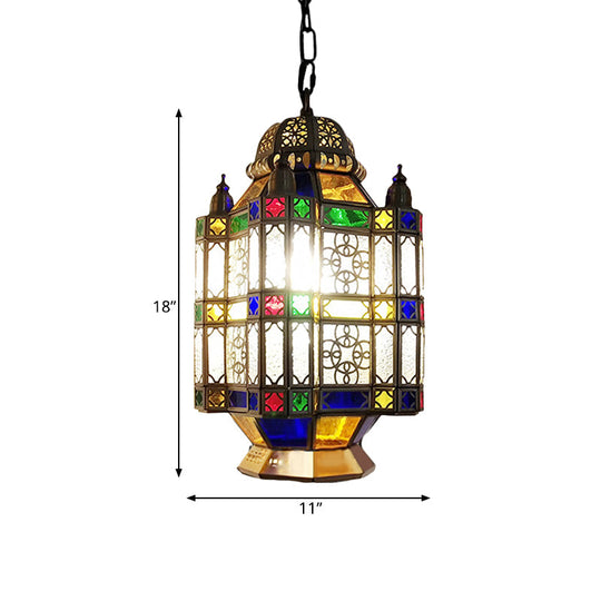 Frosted Glass Brass Chandelier Lantern - Art Deco Pendant Light (3 Heads) for Restaurants