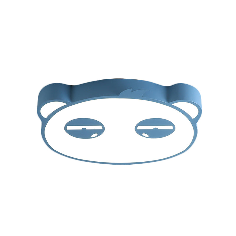 Kids Bedroom Cartoon LED Ceiling Light with Panda Shape, Acrylic Shade and Pink/Green/Blue Finish