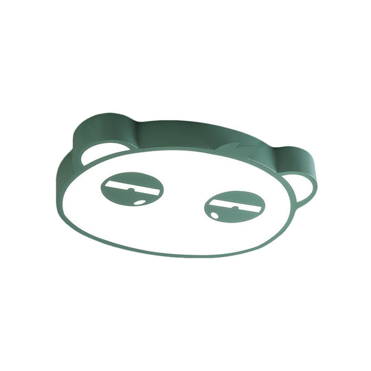 Kids Bedroom Cartoon LED Ceiling Light with Panda Shape, Acrylic Shade and Pink/Green/Blue Finish
