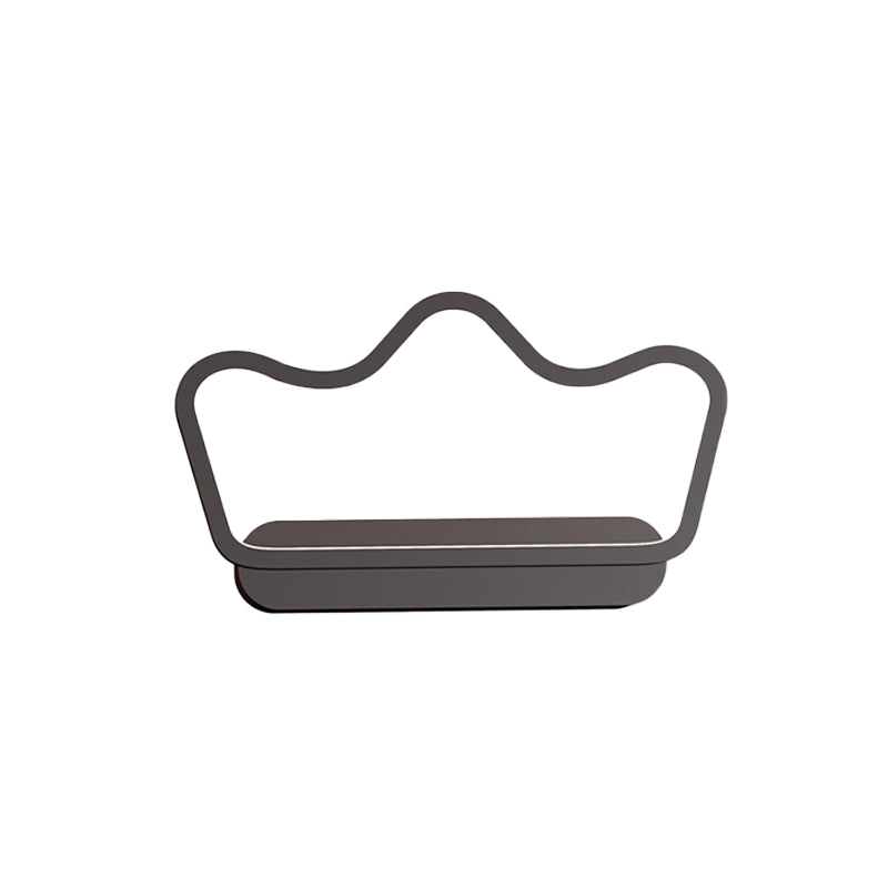 Nordic Style LED Wall Lamp in Black/Gold for Kids Bedside with Iron Bear/Crown Frame