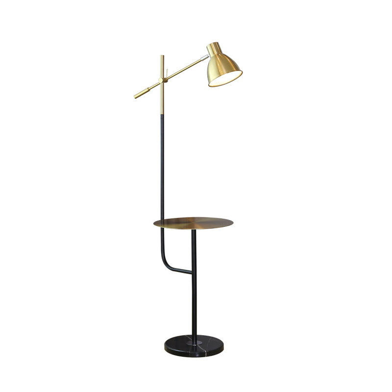 Modernist Dome Floor Lamp with Balance Arm - Gold/Black