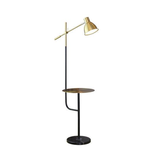 Modernist Dome Floor Lamp with Balance Arm - Gold/Black