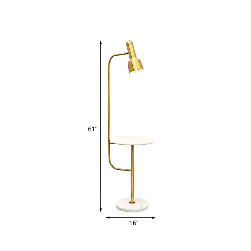 Modern Gold Floor Lamp - Metallic Tube Design - Ideal for Living Room