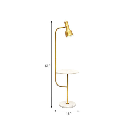 Modern Gold Floor Lamp - Metallic Tube Design - Ideal for Living Room