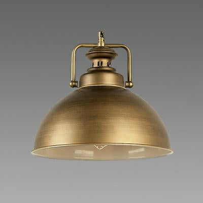Vintage Retro Brass Pendant Lamp with Handle - Brushed Brass Domed Style, 1-Light Suspension for Kitchen
