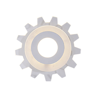 Acrylic LED Wall Light with White Finish for Kids Bedroom - Gear Wall Sconce