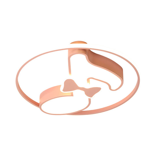Kids Musical Note Ceiling Lamp in Pink/Light Blue - Acrylic LED Nursery Flush Mount Light with Warm/White Light