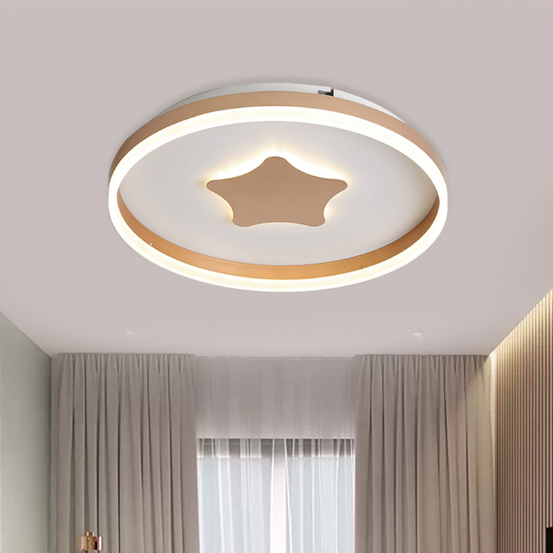 Minimalist LED Acrylic Star Flushmount Lighting in White, Bedroom Flush Lamp - 16"/19.5" Diameter