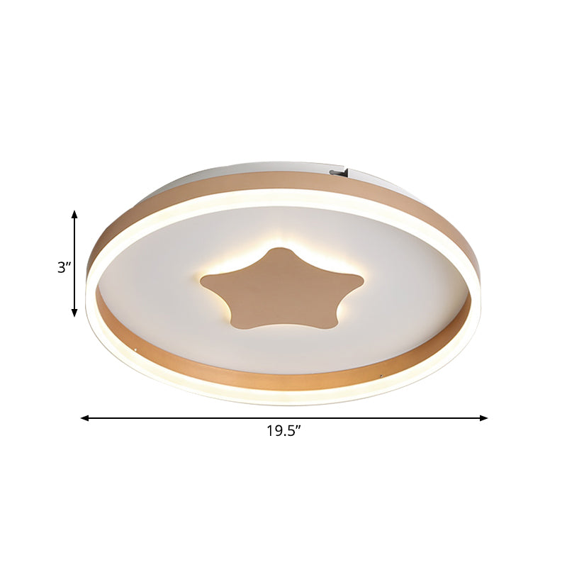 Minimalist LED Acrylic Star Flushmount Lighting in White, Bedroom Flush Lamp - 16"/19.5" Diameter