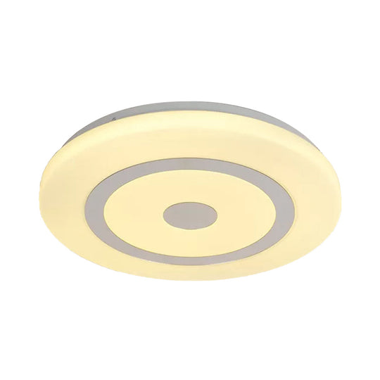 15"/19" Contemporary Acrylic LED Round Flush Mount Fixture for Bedroom Lighting in Black and White