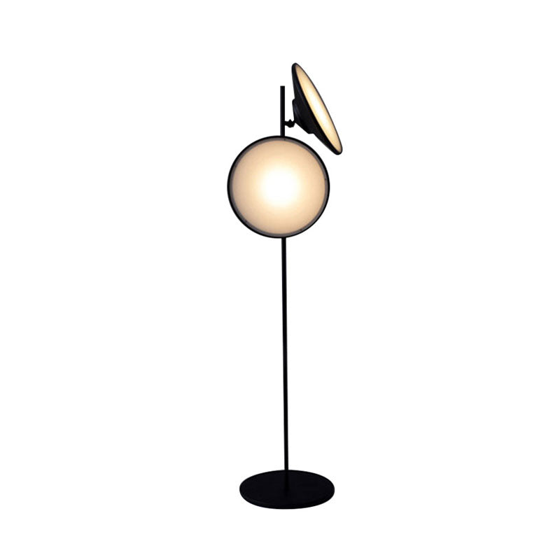 Nordic Trumpet Metal LED Floor Reading Lamp in Black - Study Room Lighting (Warm/White Light)