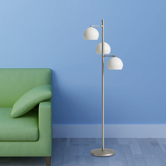 Simplicity Sphere-Shaped Metal Floor Lamp with 3 Heads in Black/White/Blue - Ideal for Living Room Lighting