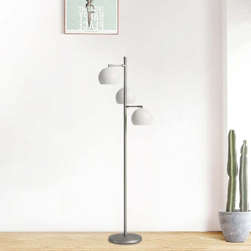 Simplicity Sphere-Shaped Metal Floor Lamp with 3 Heads in Black/White/Blue - Ideal for Living Room Lighting