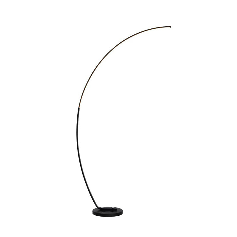 Black Over-Curved LED Floor Standing Lamp - Nordic Metal Design - Perfect for Living Room Reading
