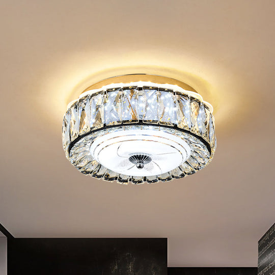 Contemporary Black Crystal Block LED Ceiling Flush Light for Corridors