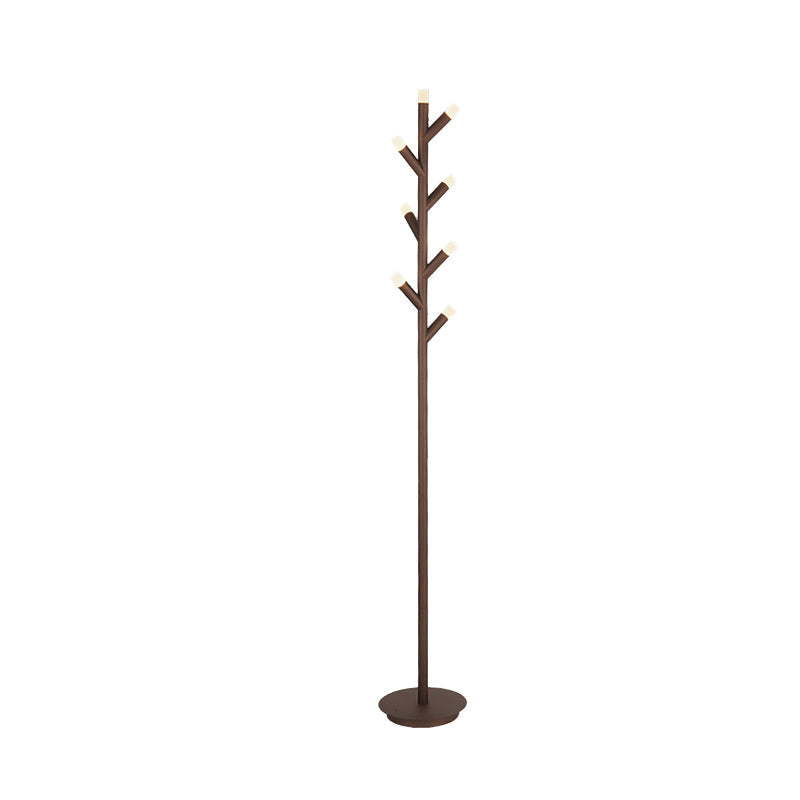 Modern Metal Tree Shape Floor Reading Lamp – Black/Coffee LED Standing Light for Study Room