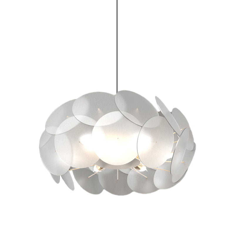 Contemporary LED Acrylic Hanging Light Kit - Cloud-Like White Ceiling Pendant for Bedroom