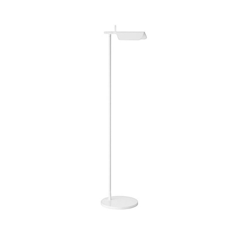 Modern Metallic LED Standing Floor Lamp in White/Black - Perfect for Minimalist Bedroom Lighting