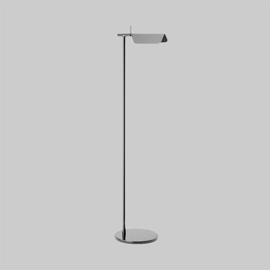 Modern Metallic LED Standing Floor Lamp in White/Black - Perfect for Minimalist Bedroom Lighting
