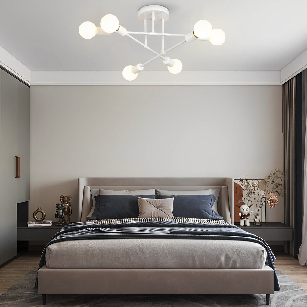 Elegant 6 Light Flush Mount LED Ceiling Light with E26 E27 Base