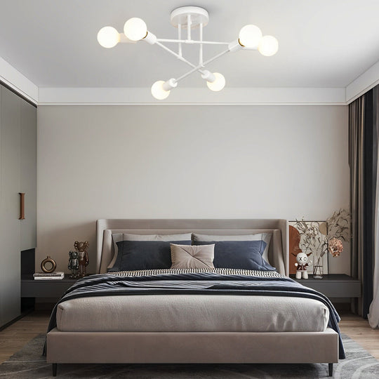 Elegant 6 Light Flush Mount LED Ceiling Light with E26 E27 Base