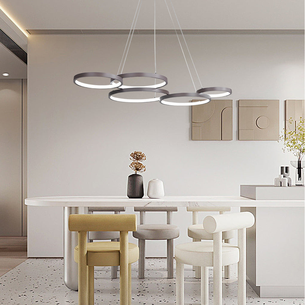 3 Rings Chandelier Dimmable Ceiling Light with Remote Control