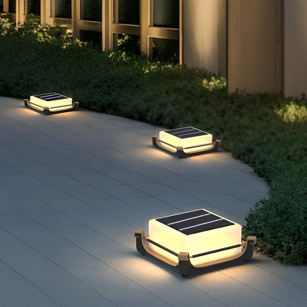 Waterproof LED Solar Deck Post Light Outdoor Fence Pillar Lamp