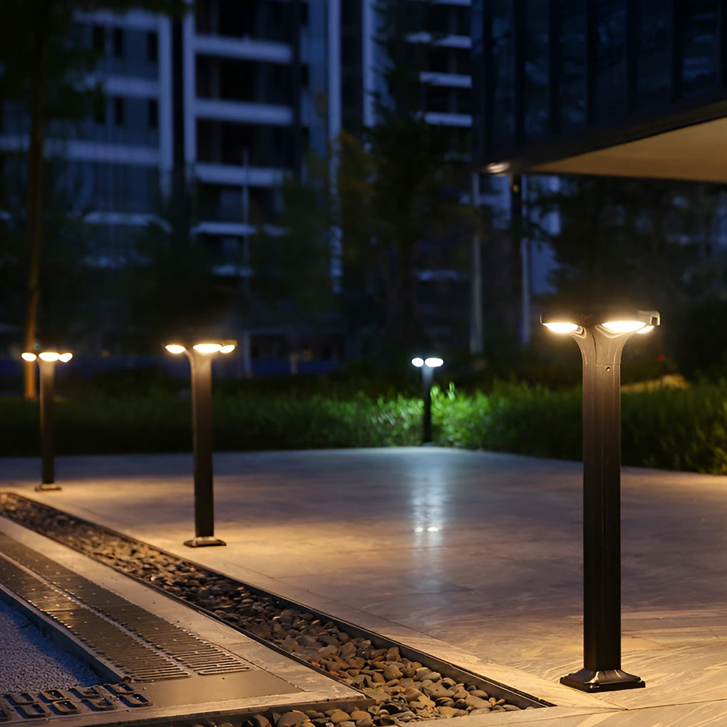 Square LED Outdoor Path Lights with Solar & Wired Options