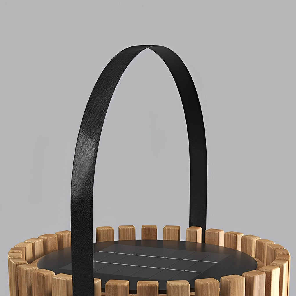 Adjustable Portable Wood Solar LED Outdoor Garden Light