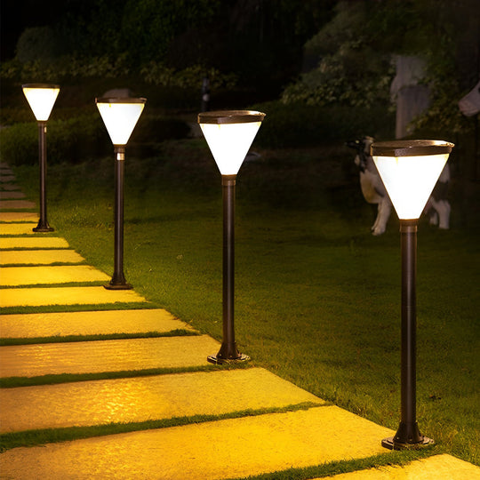 Cone-Shaped Solar LED Outdoor Pathway Light
