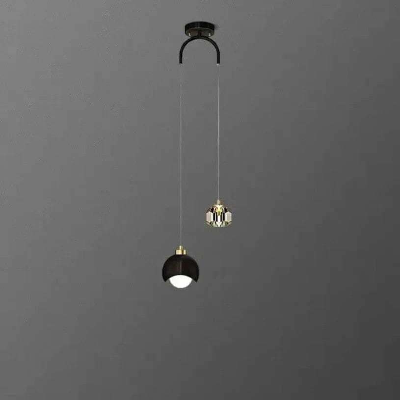 Glory Crystal Pendant Light: Elegant Dual Pendant with Angled Glass Prisms