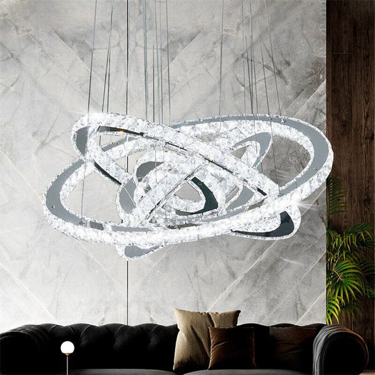 Emberly K9 Crystal Ring Pendant Light: Enhance Your Home with Timeless Brilliance