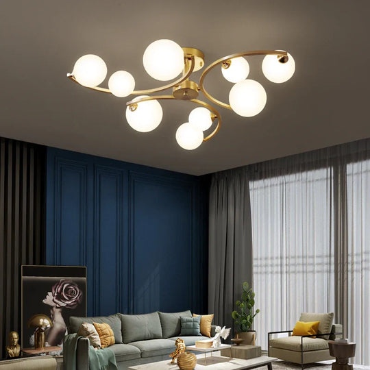 Glass Ball LED Copper Chandelier: Elegant Lighting Solution for Modern Homes