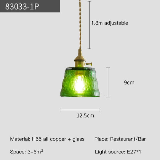 Caroline Copper Glass Pendant Light - Timeless LED Illumination for Modern Spaces