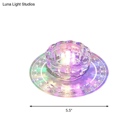 Beveled Crystal LED Flush Mount Ceiling Light with Chrome Finish