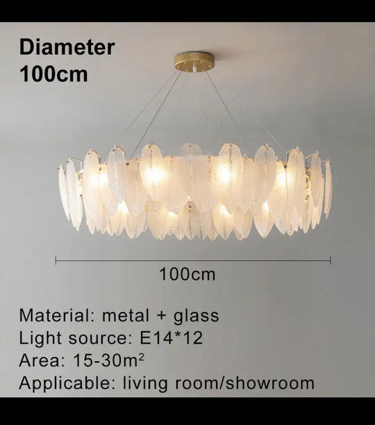 Yliana Feather Glass Ceiling Chandelier