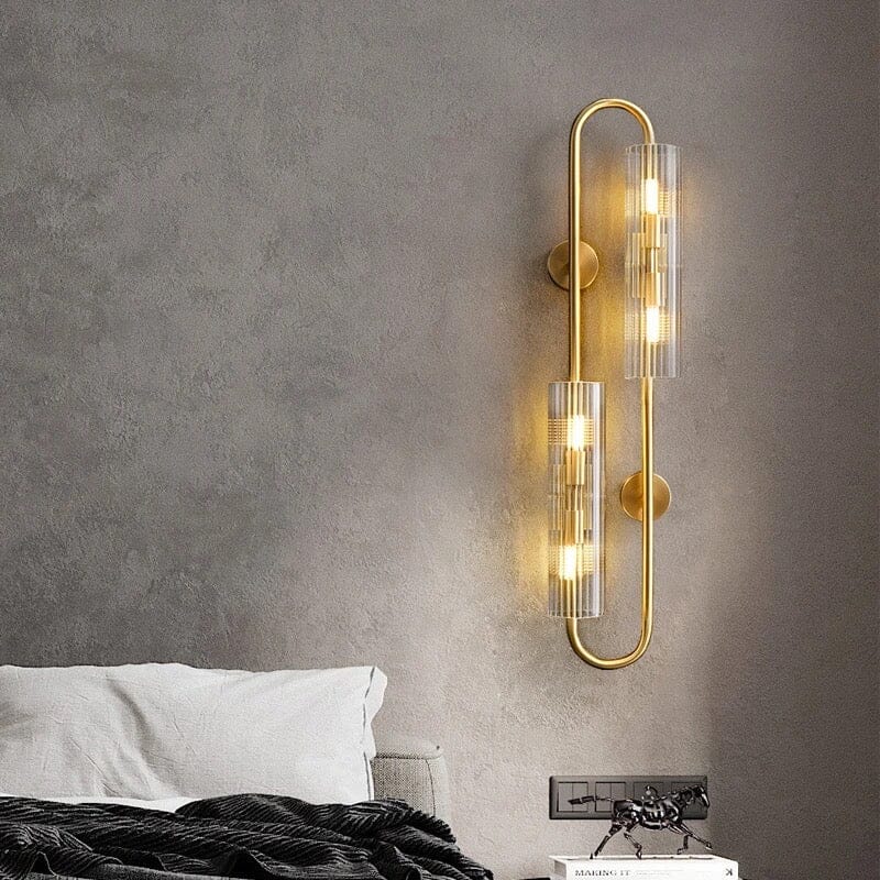 Lysandra Bed Side Copper Glass Wall Light – Where Sleek Design Meets Sophisticated Illumination