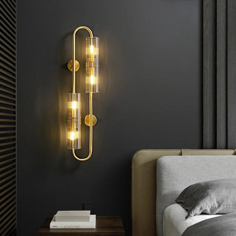 Lysandra Bed Side Copper Glass Wall Light – Where Sleek Design Meets Sophisticated Illumination