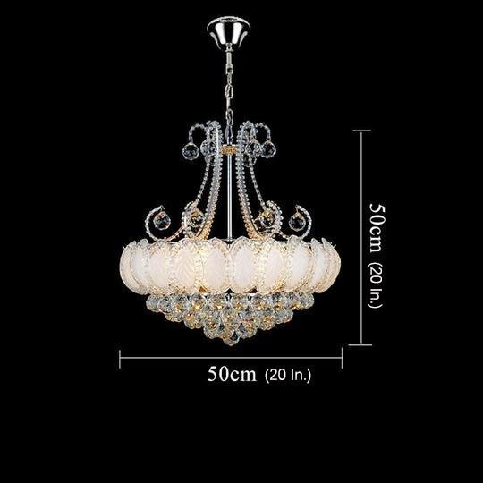 8-Light Modern Gold/Silver Vintage Crystal LED Chandelier – Drum Pendant Light