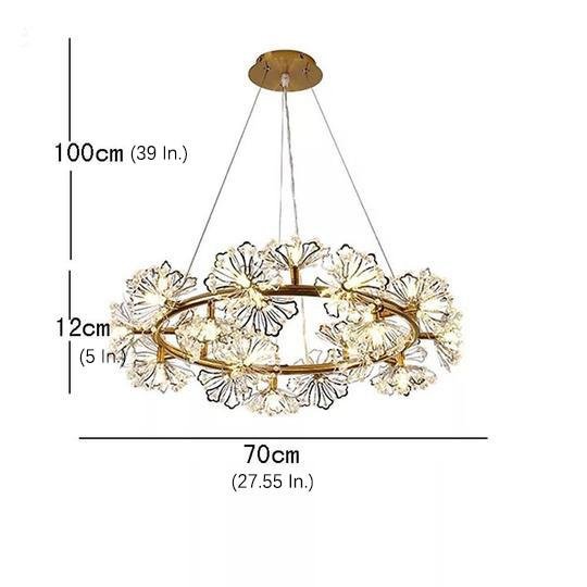 Circle Flower Design Electroplated Metal Crystal Classic Chandelier